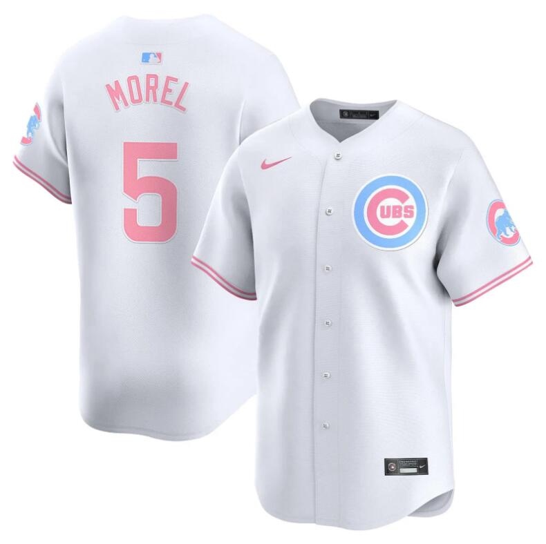 Men Chicago Cubs #5 Morel white 2024 Nike MLB jersey